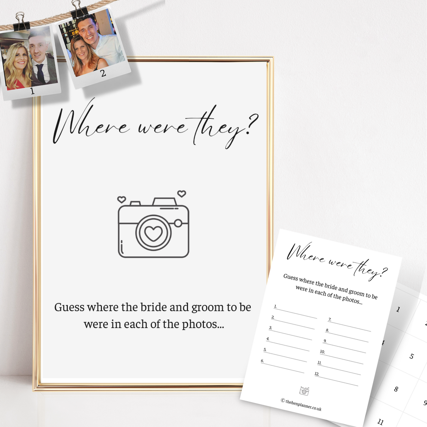 Free Where Were They? Hen Party Game Printable