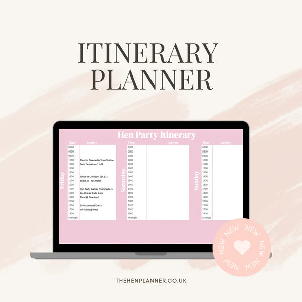 Hen Party Planning Spreadsheet | Google Sheets Checklist, Budget, Guest List & Itinerary