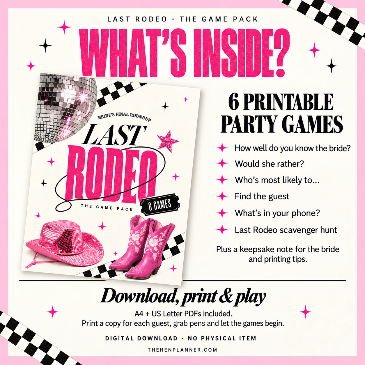 Last Rodeo Printable Hen Party & Bachelorette Games Bundle