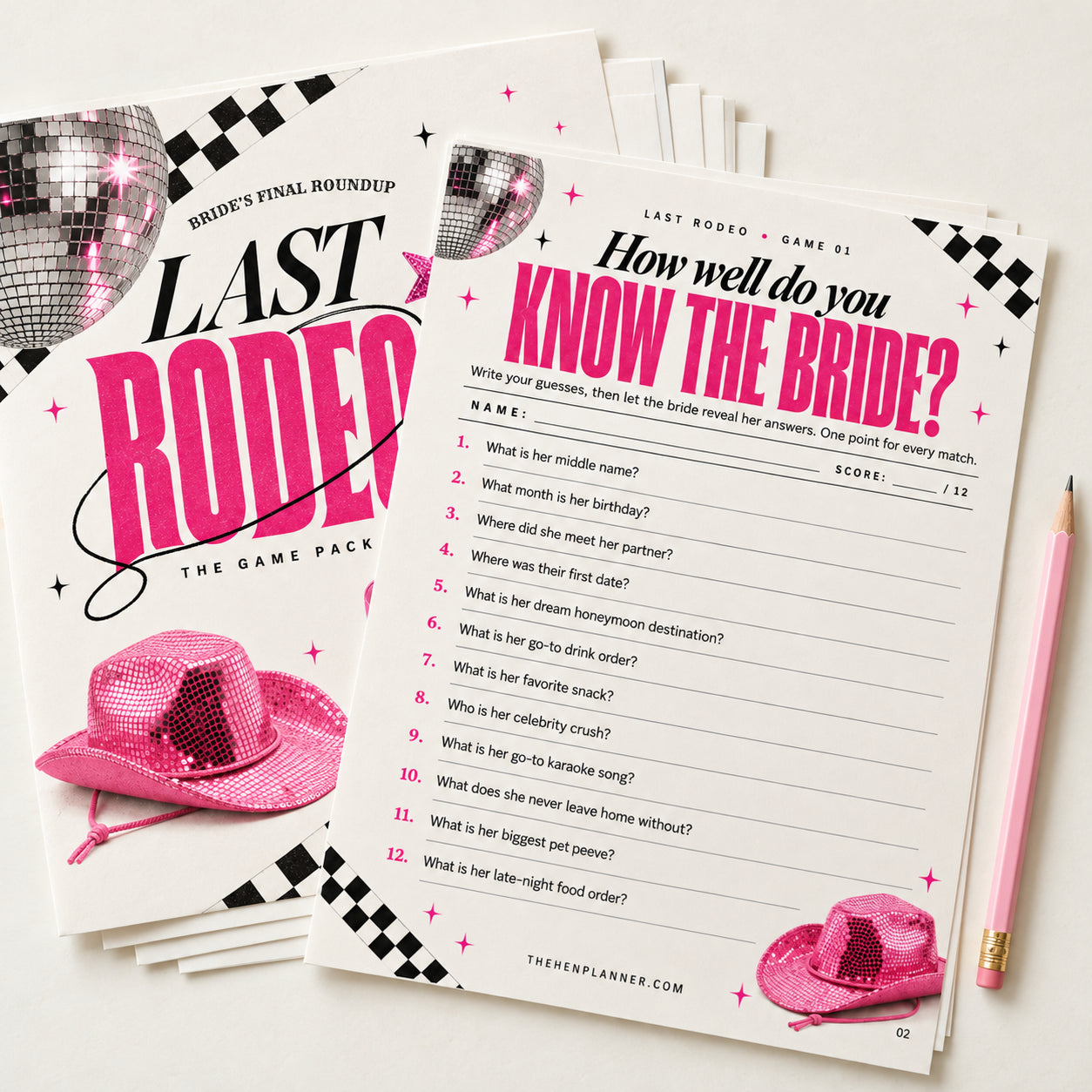 Last Rodeo Printable Hen Party & Bachelorette Games Bundle