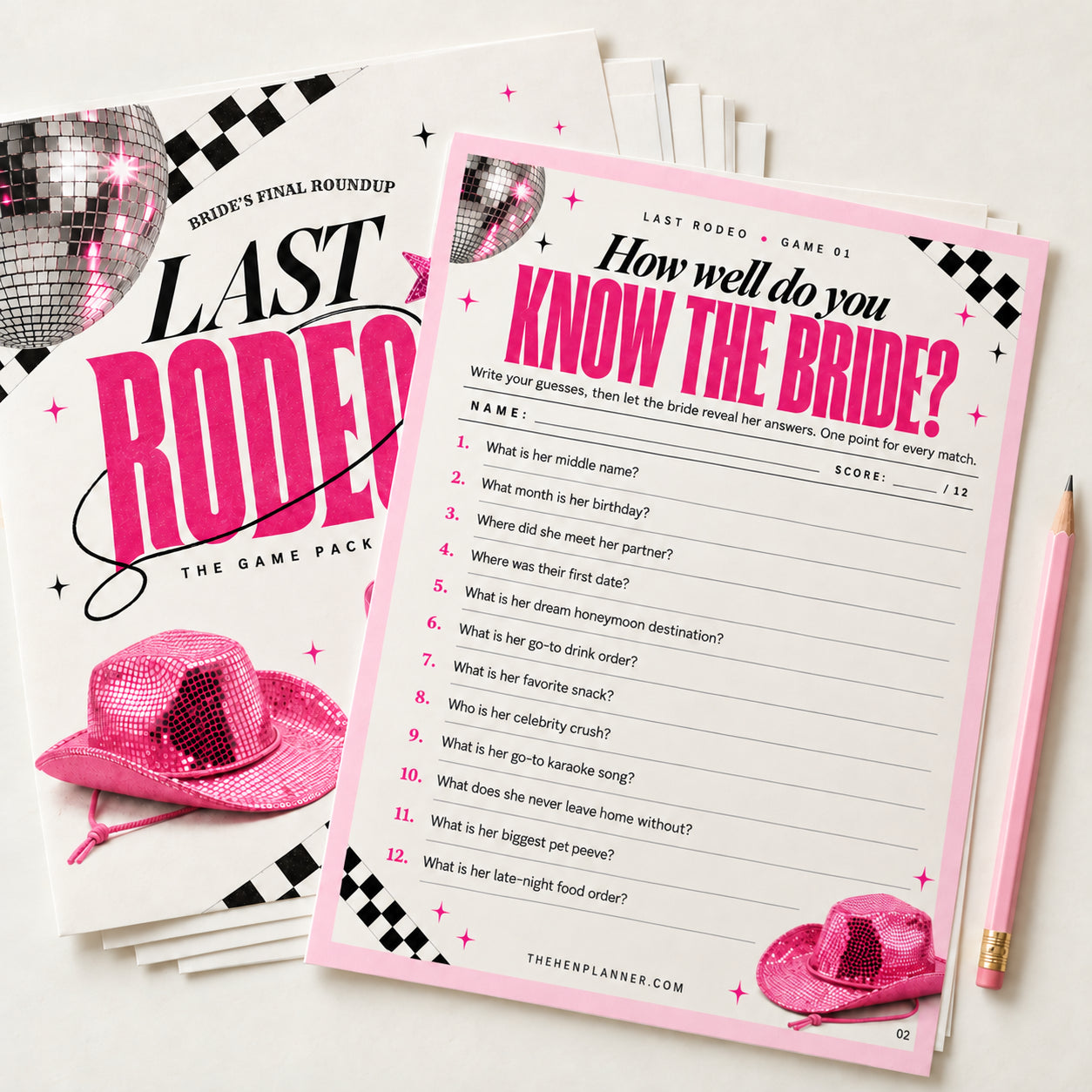 Last Rodeo Printable Hen Party & Bachelorette Games Bundle