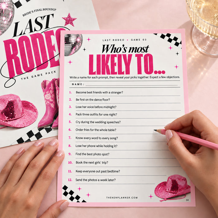Last Rodeo Printable Hen Party & Bachelorette Games Bundle