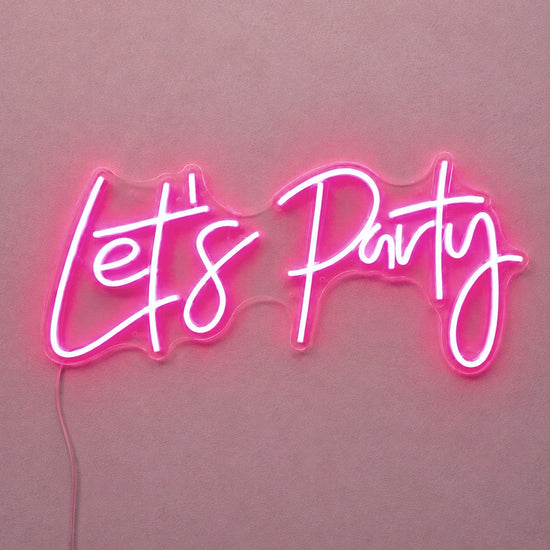 Pink Let's Party LED Neon Sign from The Hen Planner