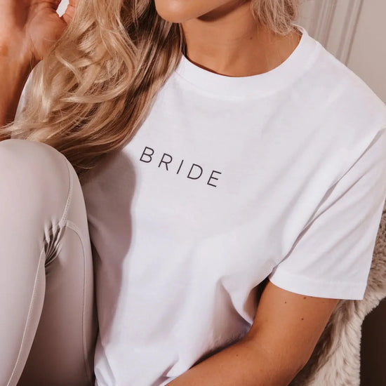 Minimalist Bride T-shirt for a hen weekend airport outfit