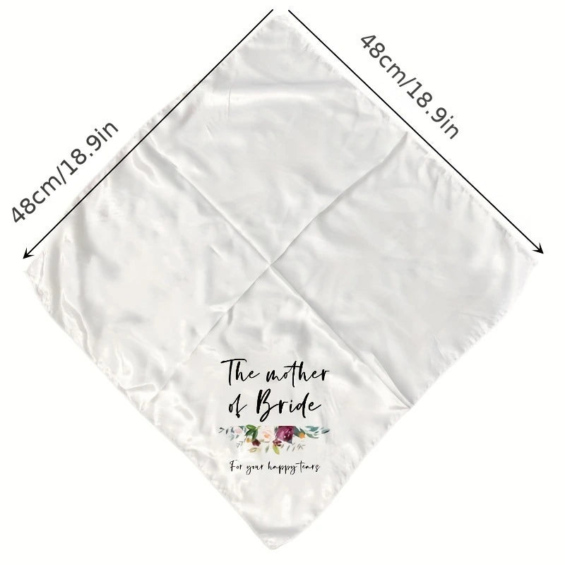 A white square fabric bandana shown on a white background with black dimension arrows and text indicating 48cm/18.9in on each side.