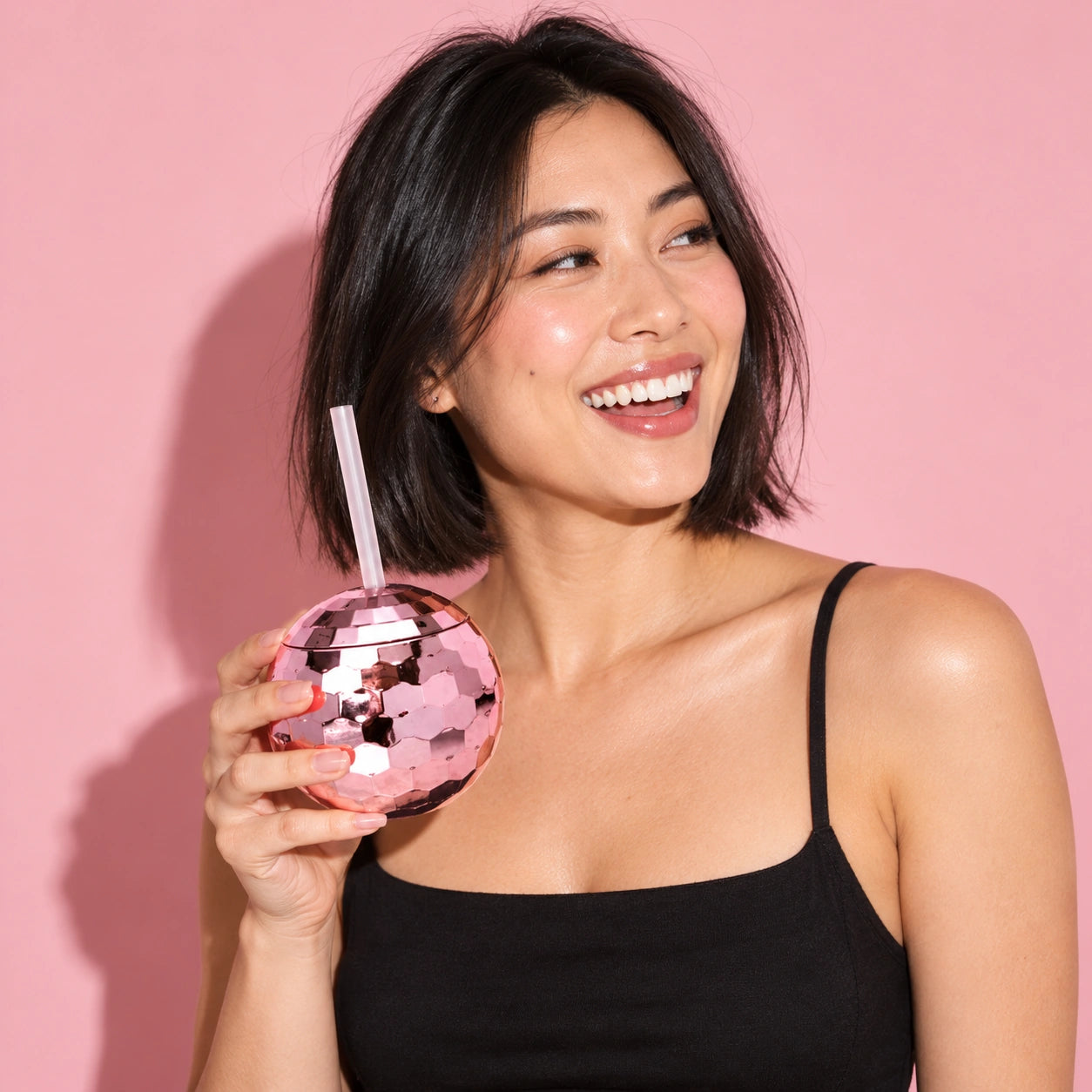 Disco Ball Cup with Straw (Gold, Rose Gold, & Silver)