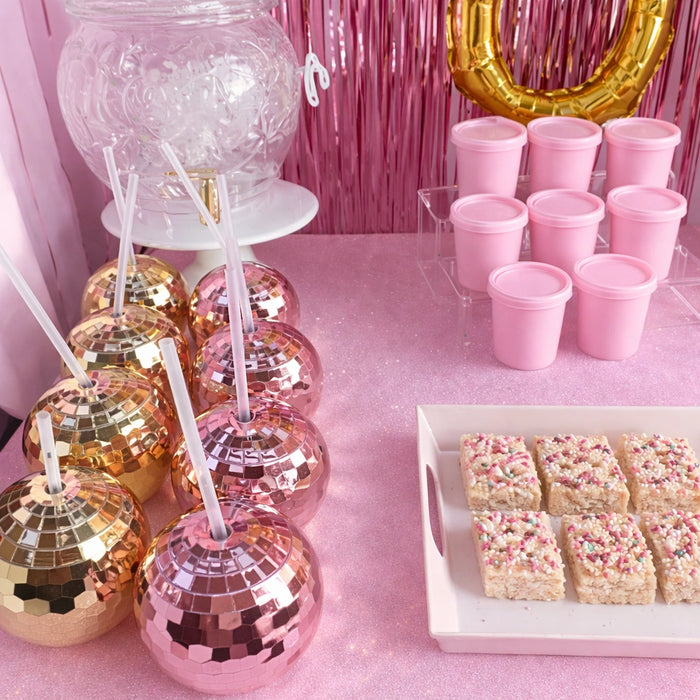 Disco Ball Cup with Straw