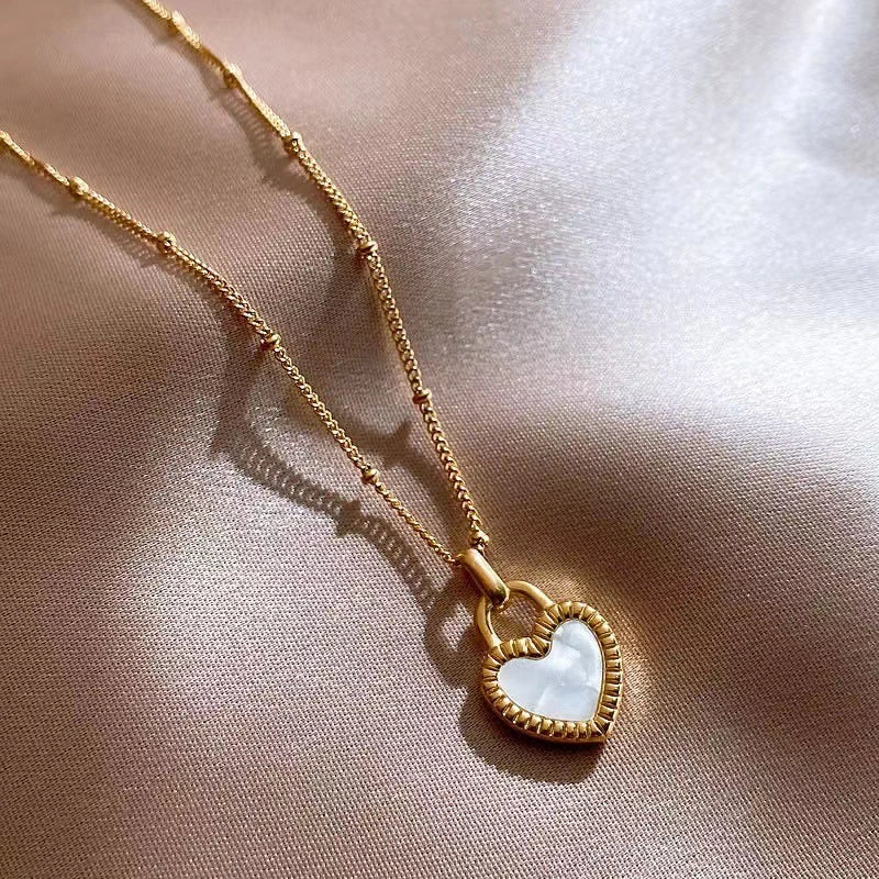 Reversible Black & White Heart Necklace
