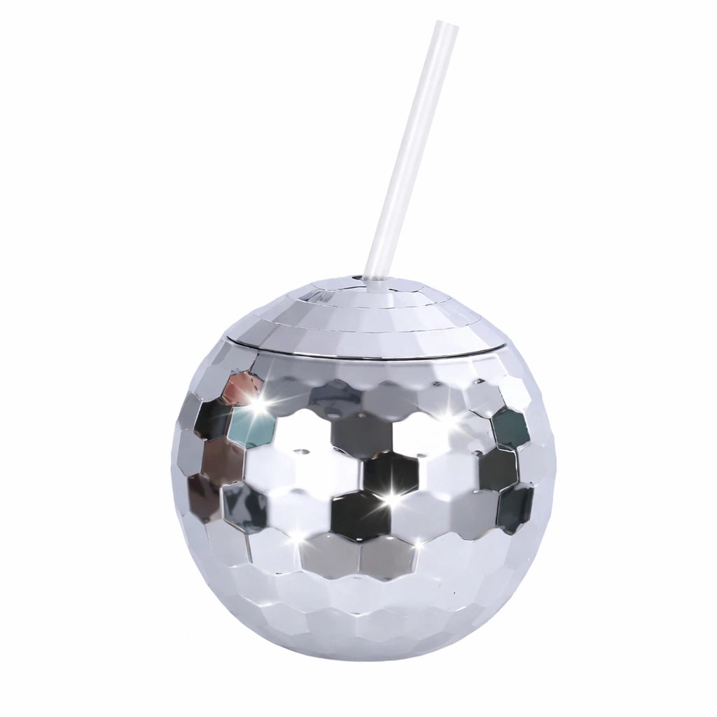 Disco Ball Cup with Straw