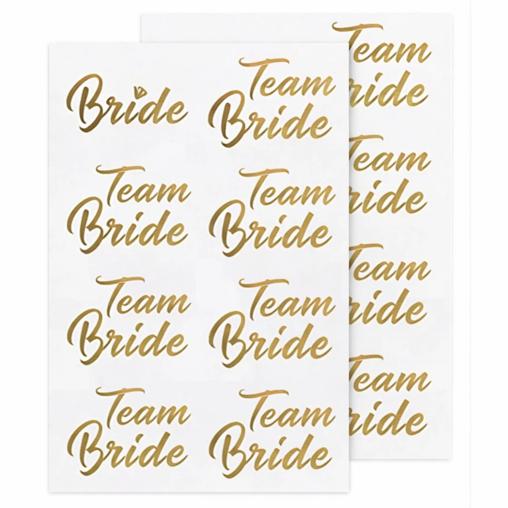 Hen Party Temporary Tattoos | Bride Tribe Rose Gold & Team Bride Gold Tattoos