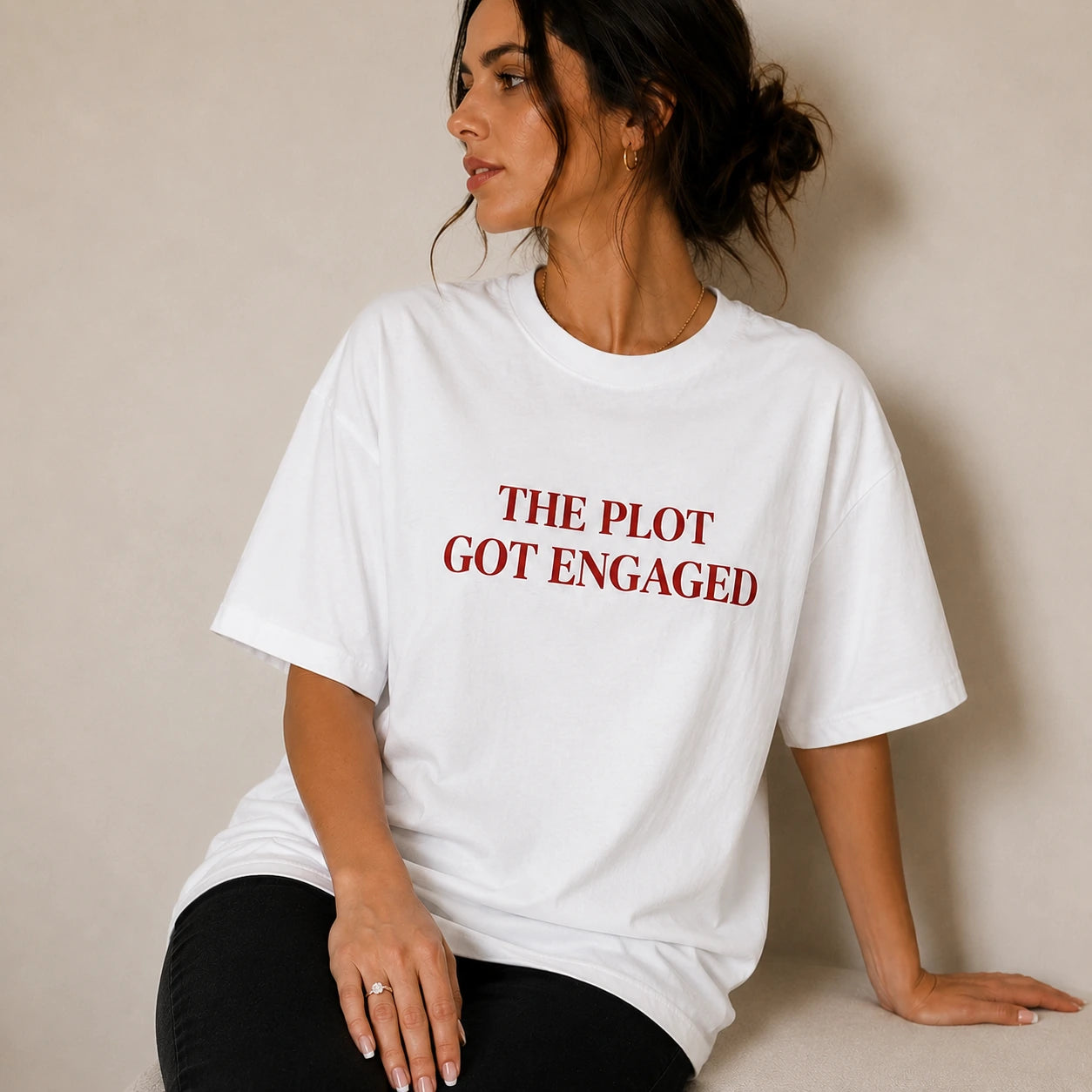 The Almost Mrs. Collection™ | The Plot Got Engaged Organic Bridal T-Shirt