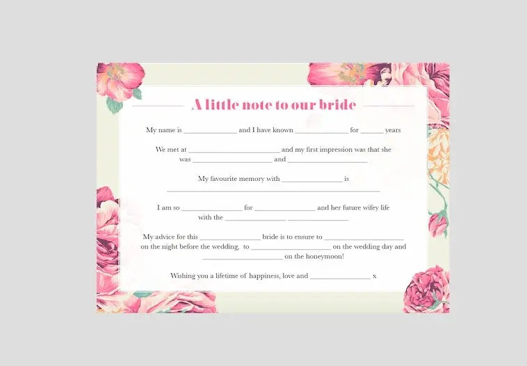 Advice for the bride (download) - The Hen Planner