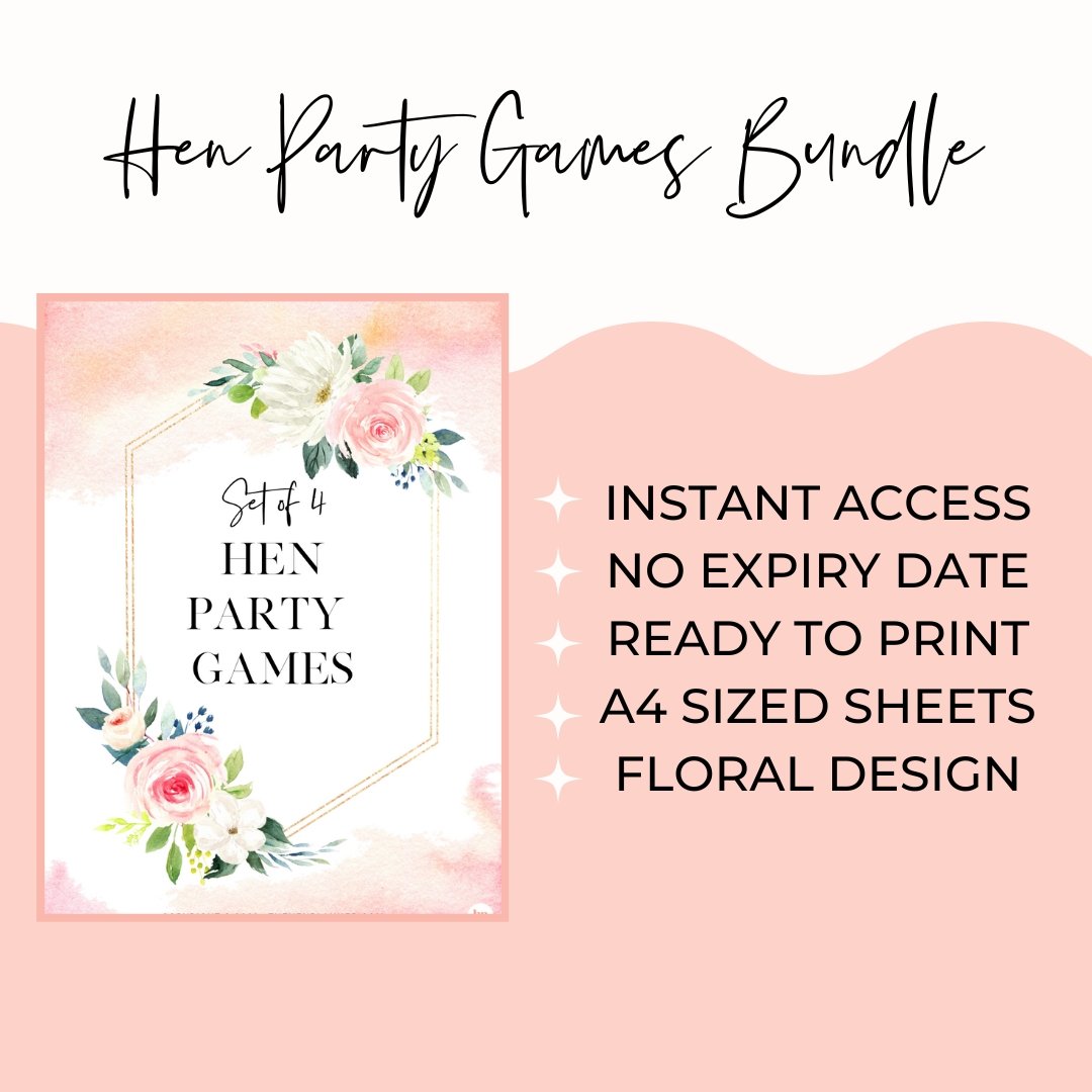 Set of 4 Hen Party Games (Download) - The Hen Planner